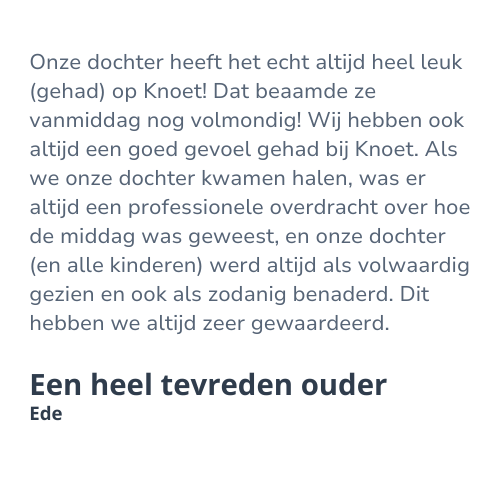 Een heel tevreden ouder